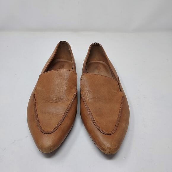Madewell Pointed Toe Tan Leather Flat Loafer Size 6 - Picture 2 of 14